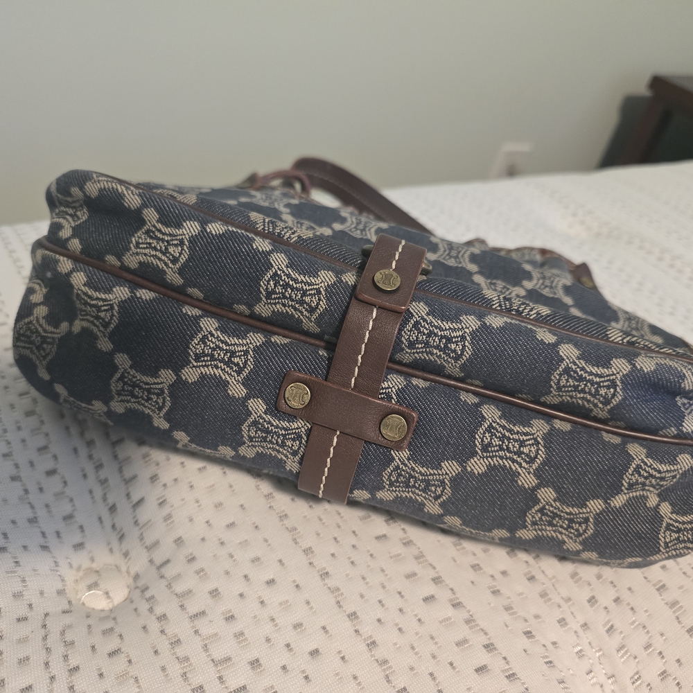 Celine Vintage Triomphe Denim Shoulder Bag - Picture 5 of 7